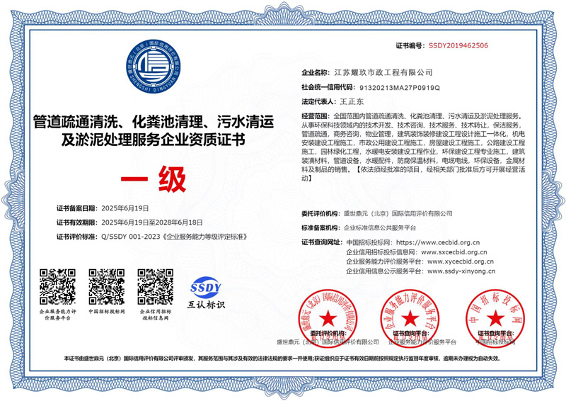 北安门企业资质证书